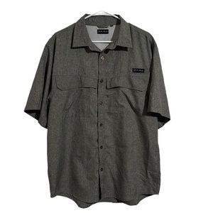 Men’s Joe Marlin Grey Short Sleeve Button Down Vented Fishing/Hiking Shirt Sz L